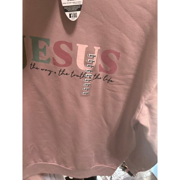 51. New “Jesus-The Way, The Truth, The Life” Lg- Sweatshirt, soft mauve pink - Picture 3 of 3